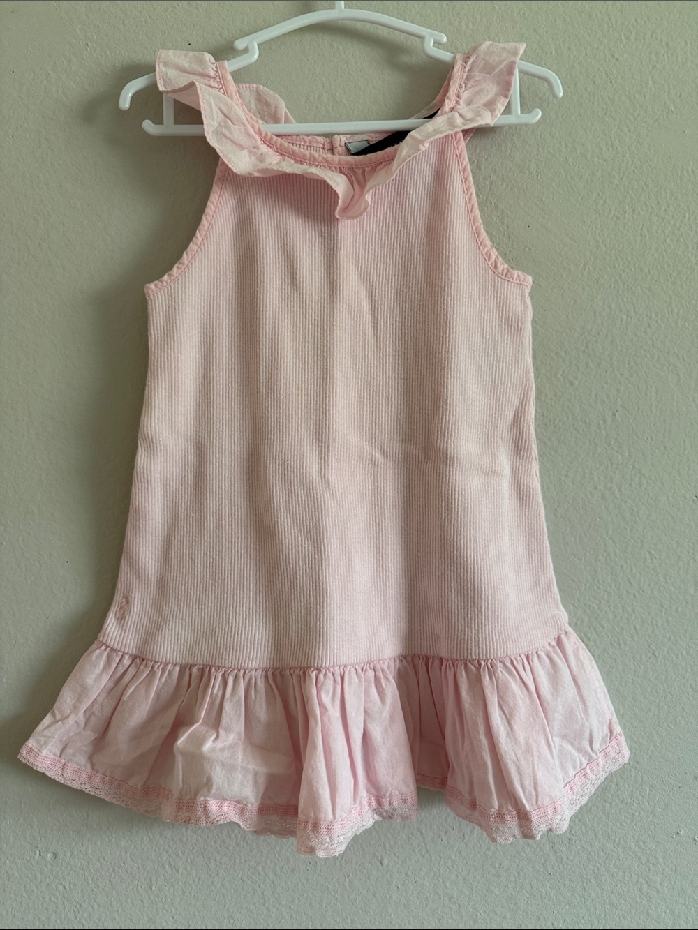 Ralph Lauren Light Pink Ruffle-Hem Sleeveless Dress